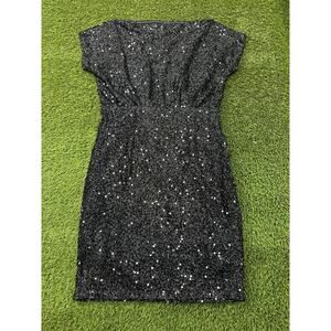Fashion Nova Black Sequin Bodycon Dress XL Short Sleeve Party Cocktail